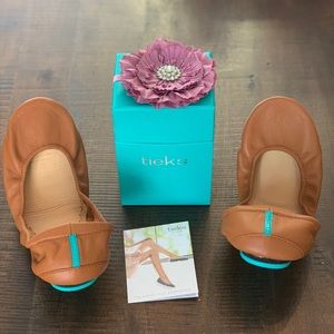 New Chestnut Tieks Size 9, and $25 Tieks Gift Card